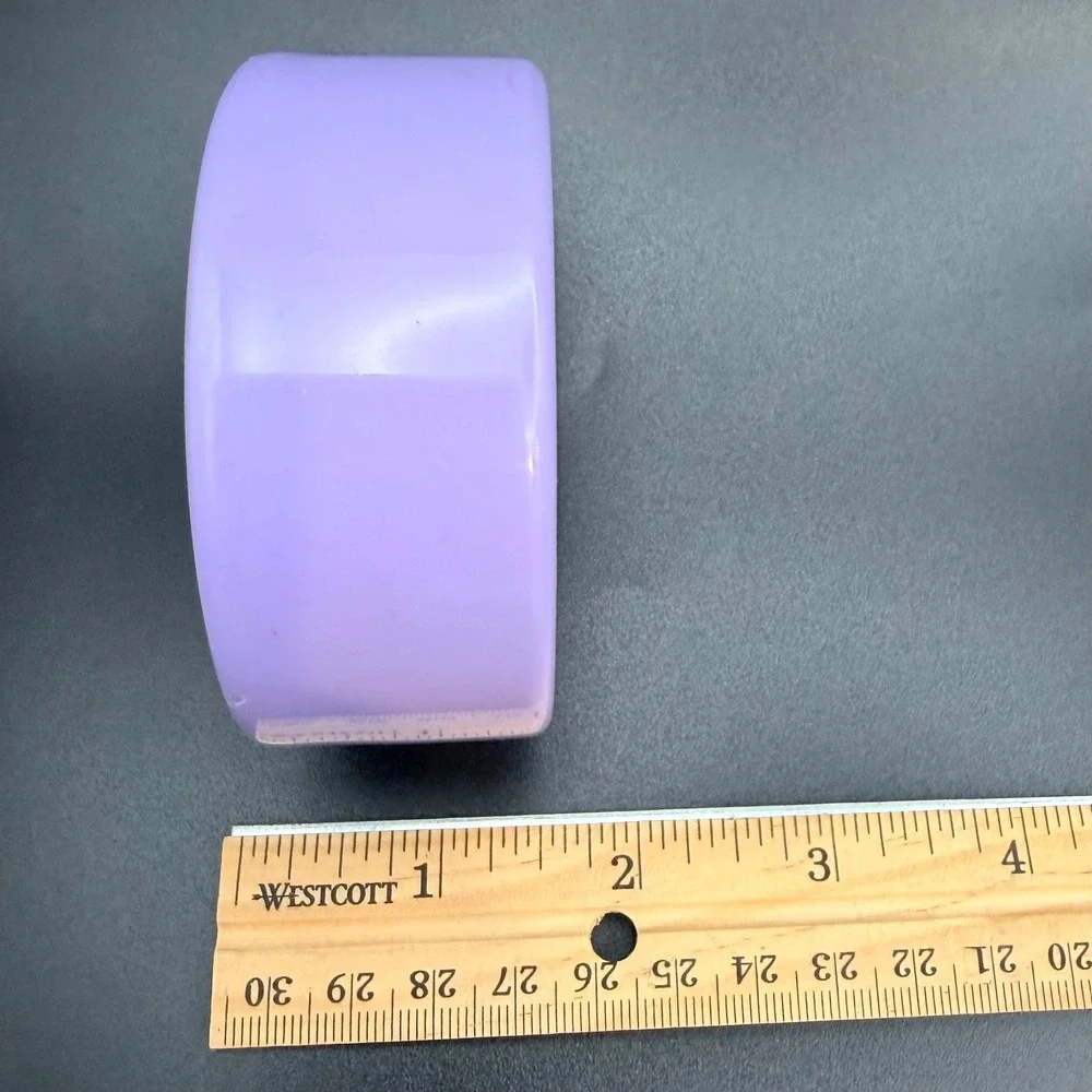 Vintage Bangle Bracelet Size 8.25 Lavender Chunky Wide Light PurpleStackable